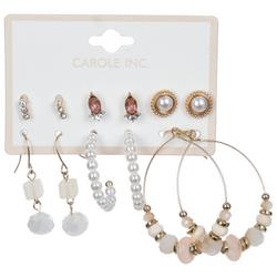 6 Pk Embellished Earring Set