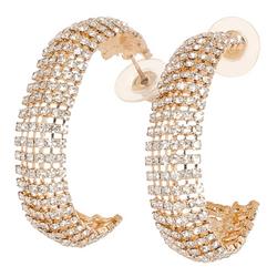 Crystal Gem Hoop Earrings