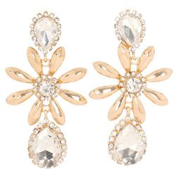 Crystal Gem Floral Earrings