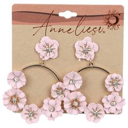 Dangle Hoop Floral Earrings