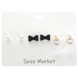 3 Pc Assorted Studded Earrings