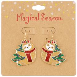 Christmas Tree Sloth Earrings - Multi