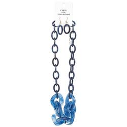2 Pc Resin Link Necklace & Earrings Set - Blue