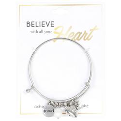 Believe Silver Friendship Charm Bracelet