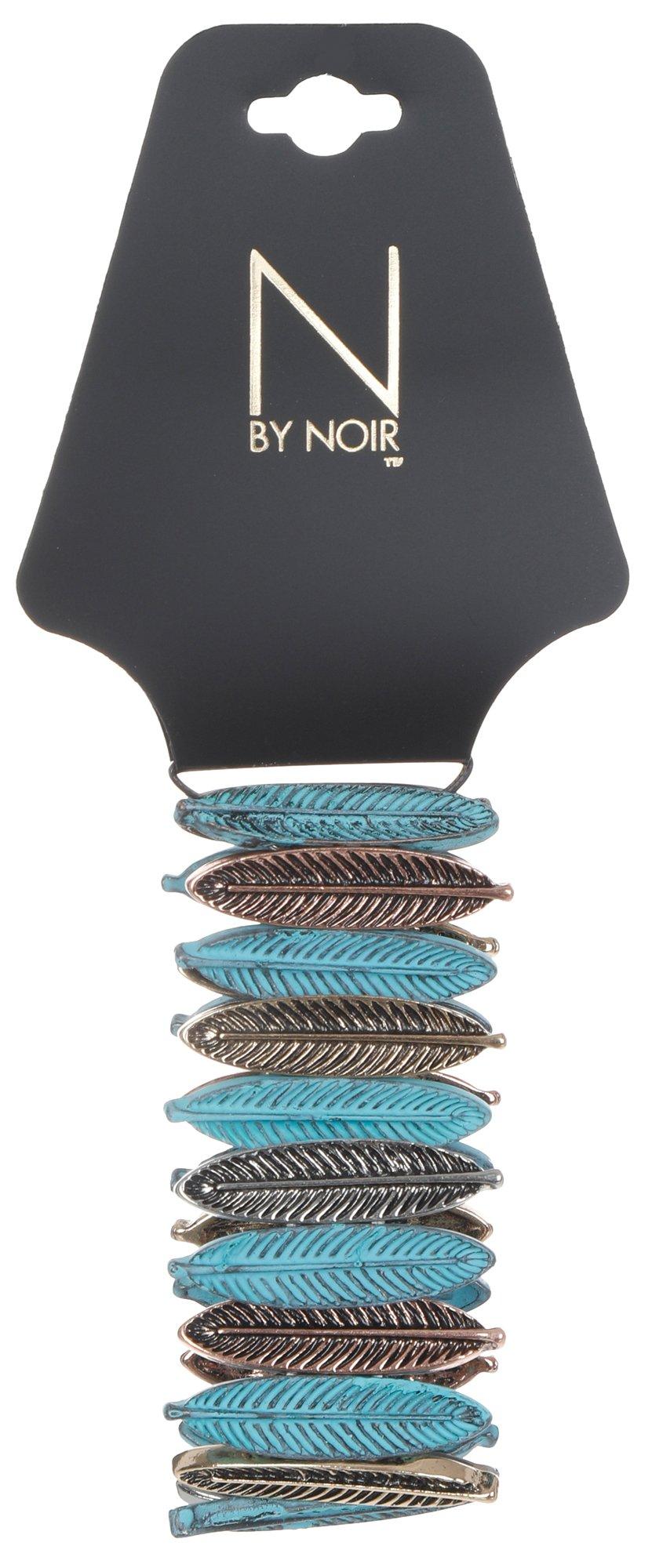 Patina Leaf Stretch Bracelet - Blue Multi