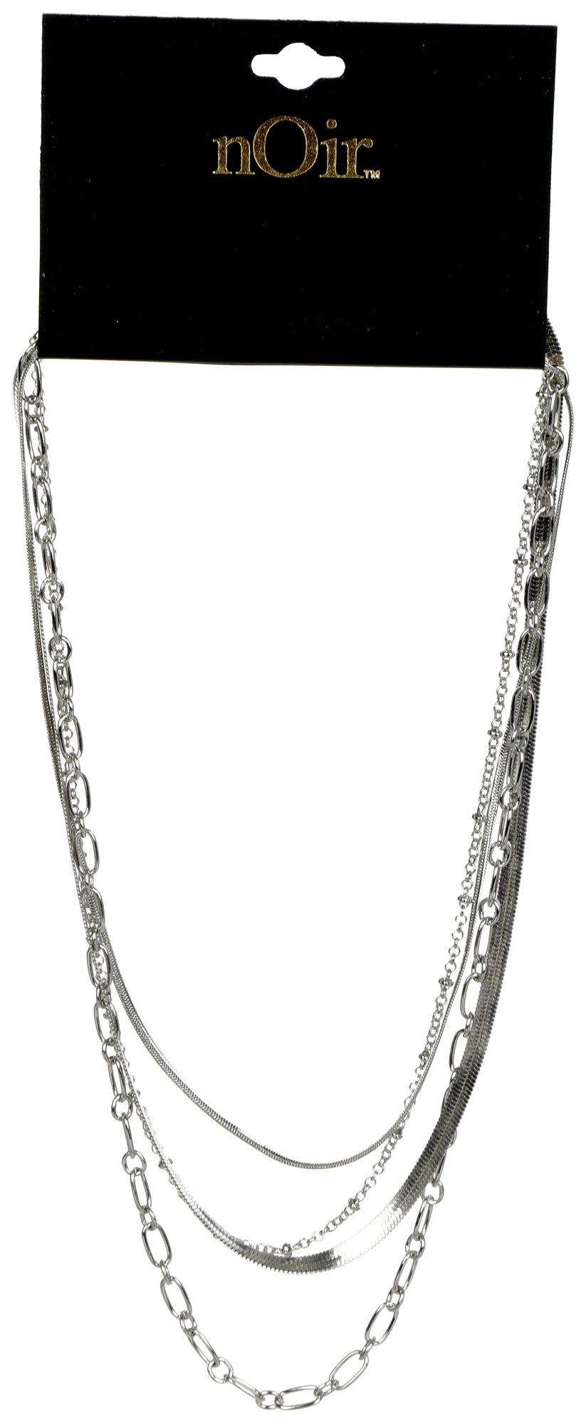 4 Pc Silver Necklace Set