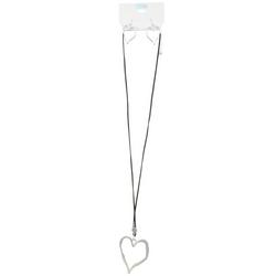 2 Pc Heart Earring & Necklace Set