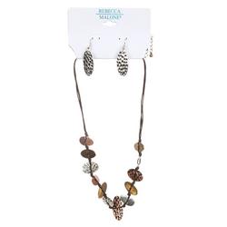 2 Pc Dented Earrings & Necklace Set