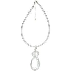 Wire Ring Collar Necklace - Silver