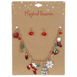 Christmas 2 Pc Earrings and Necklace Set - Multi