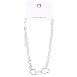Pearl Pendant Chain Link Necklace