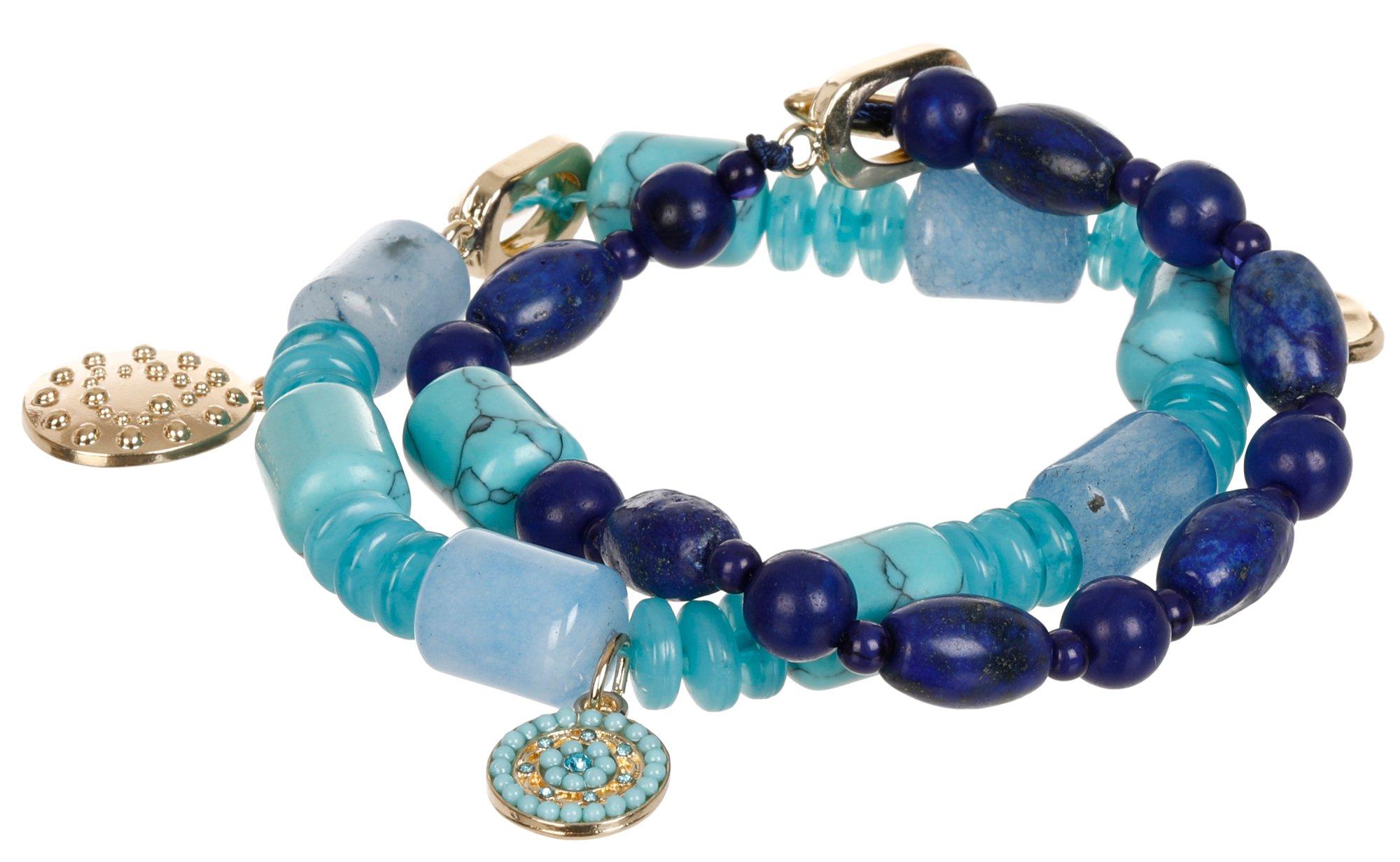 2 Pk Turquoise Bead Bracelets