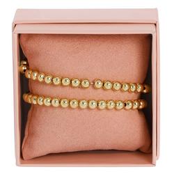2 Pk Gold Bead Bracelets