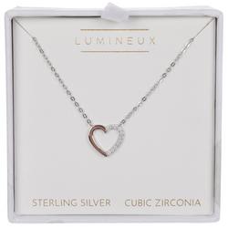 Sterling Silver Heart Necklace - Silver