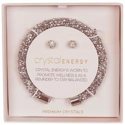 2 Pc Crystal Bangle & Earring Set