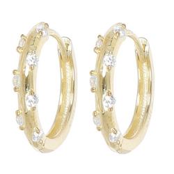 Gold Gemstone Hoop Earrings