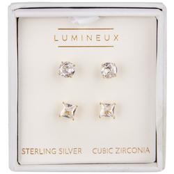 2 Pk Sterling Silver Stud Earrings