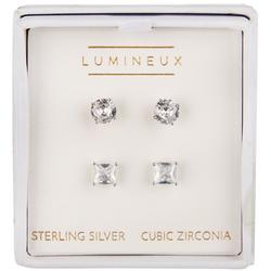 2 Pk Sterling Silver Stud Earrings