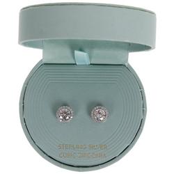 Sterling Silver Halo Stud Earrings