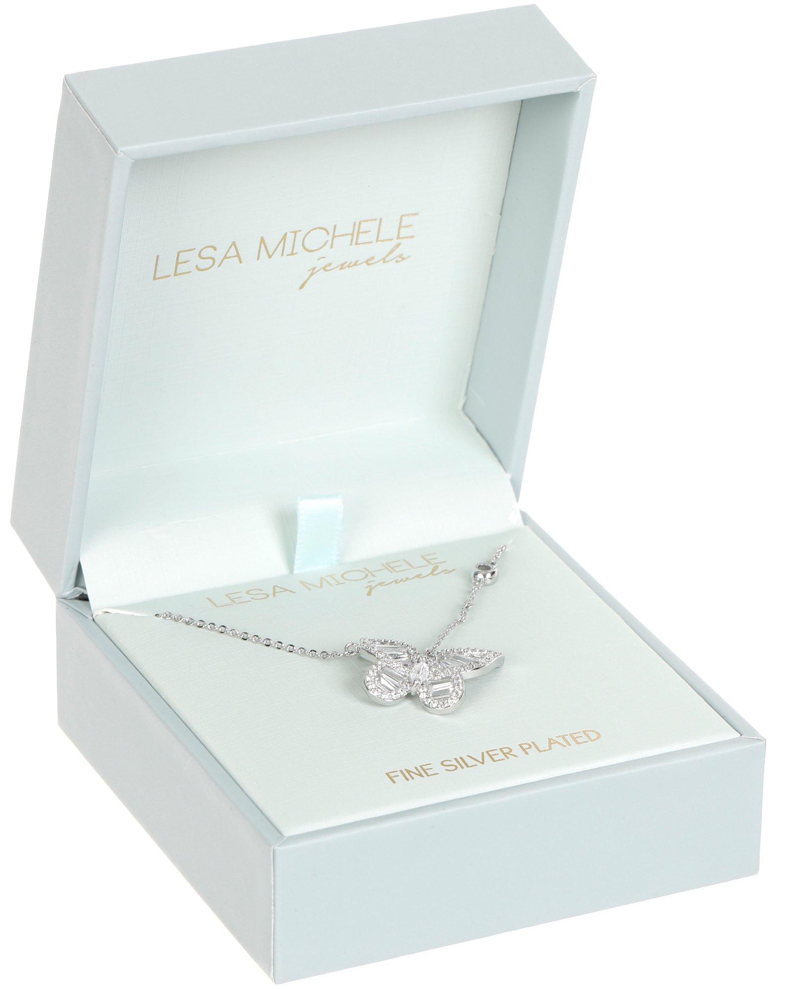 Fine Silver Plated Butterfly Necklace