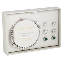 4 Pk Fine Silver Plated Bracelet and Earrings Set