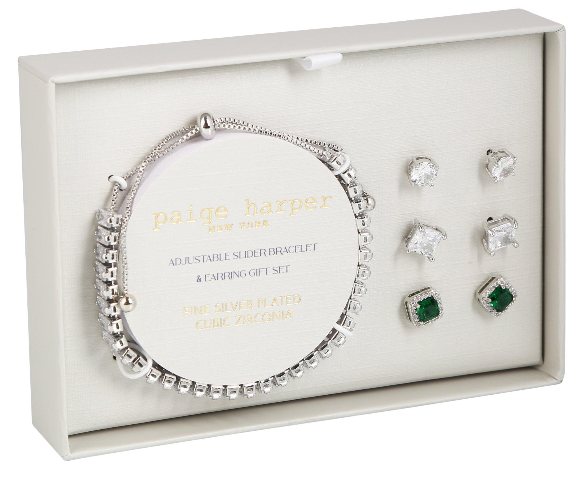 4 Pk Fine Silver Plated Bracelet and Earrings Set
