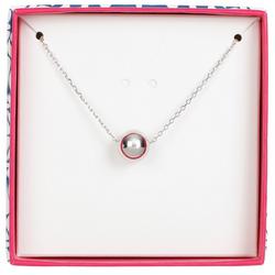 Solid Ball Pendant Necklace - Silver
