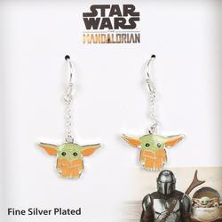 Silver Plated Disney Baby Yoda Drop Earrings