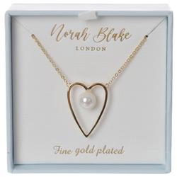 Heart & Pearl Necklace - Gold