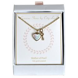 14K Gold Plated Mother Of Pearl Necklace
