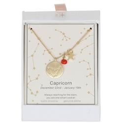Capricorn Astrology Pendant Necklace - Gold