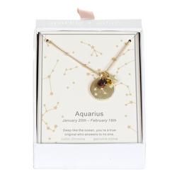 Aquarius Astrology Pendant Necklace - Gold