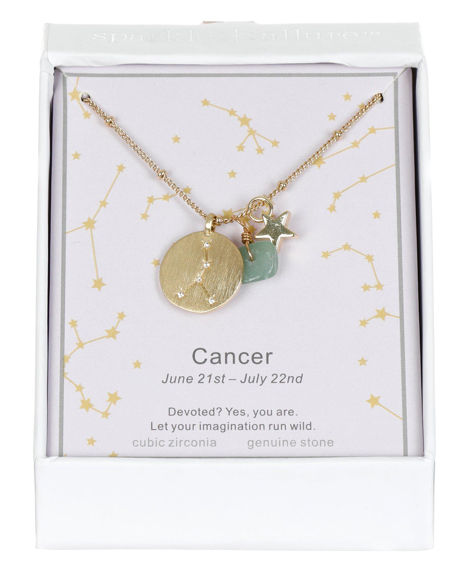 Cancer Astrology Pendant Necklace - Gold