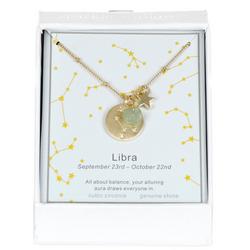 Libra Astrology Pendant Necklace - Gold