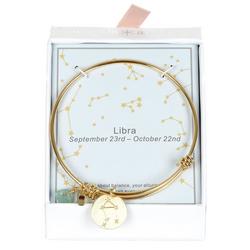 Libra Charm Bangle Bracelet - Gold
