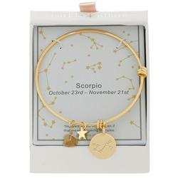 Scorpio Charm Bangle Bracelet - Gold