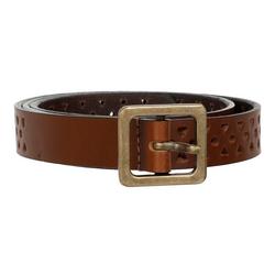 Women's Genuine Leather Perforated Belt - Brown