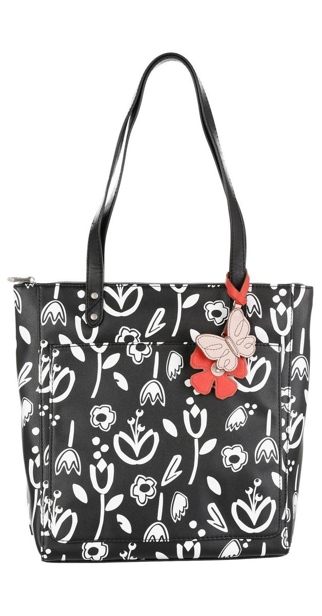Marnie Floral Tote Bag - Black | bealls