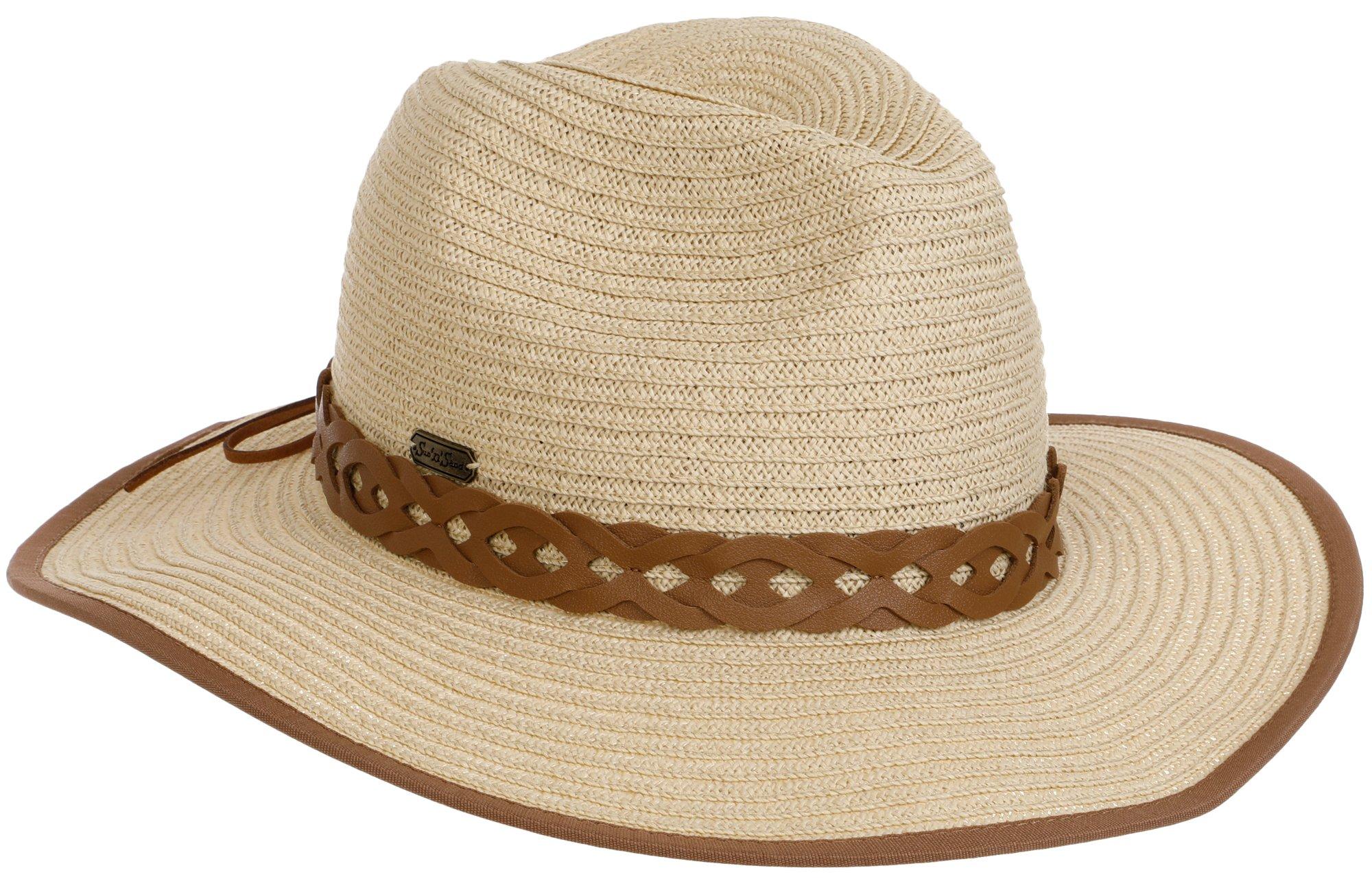 Women's Brown Band Sun Hat