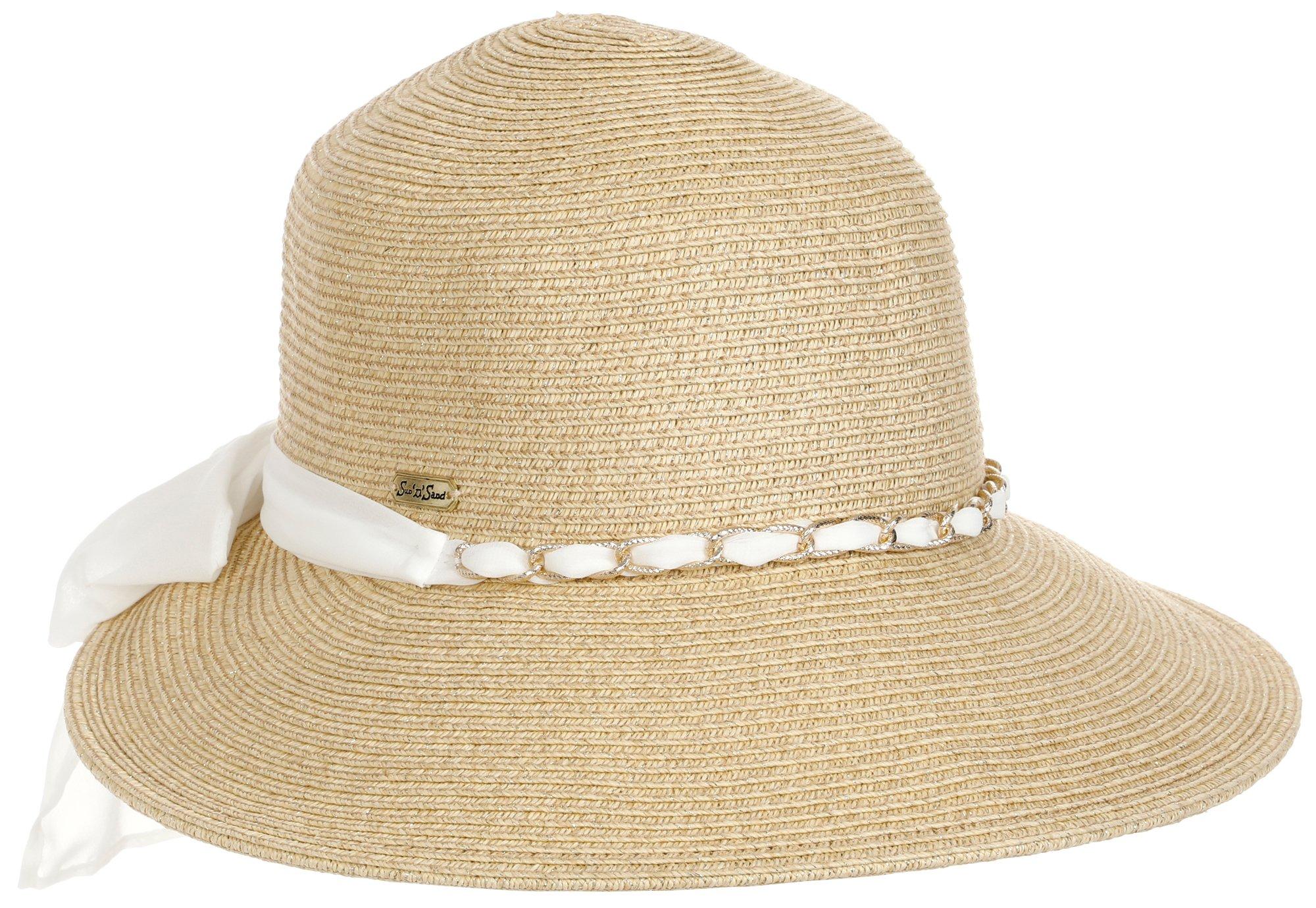 Women's White Band Face Framing Sun Hat
