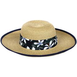 Women's Straw Floral Band Sun Hat