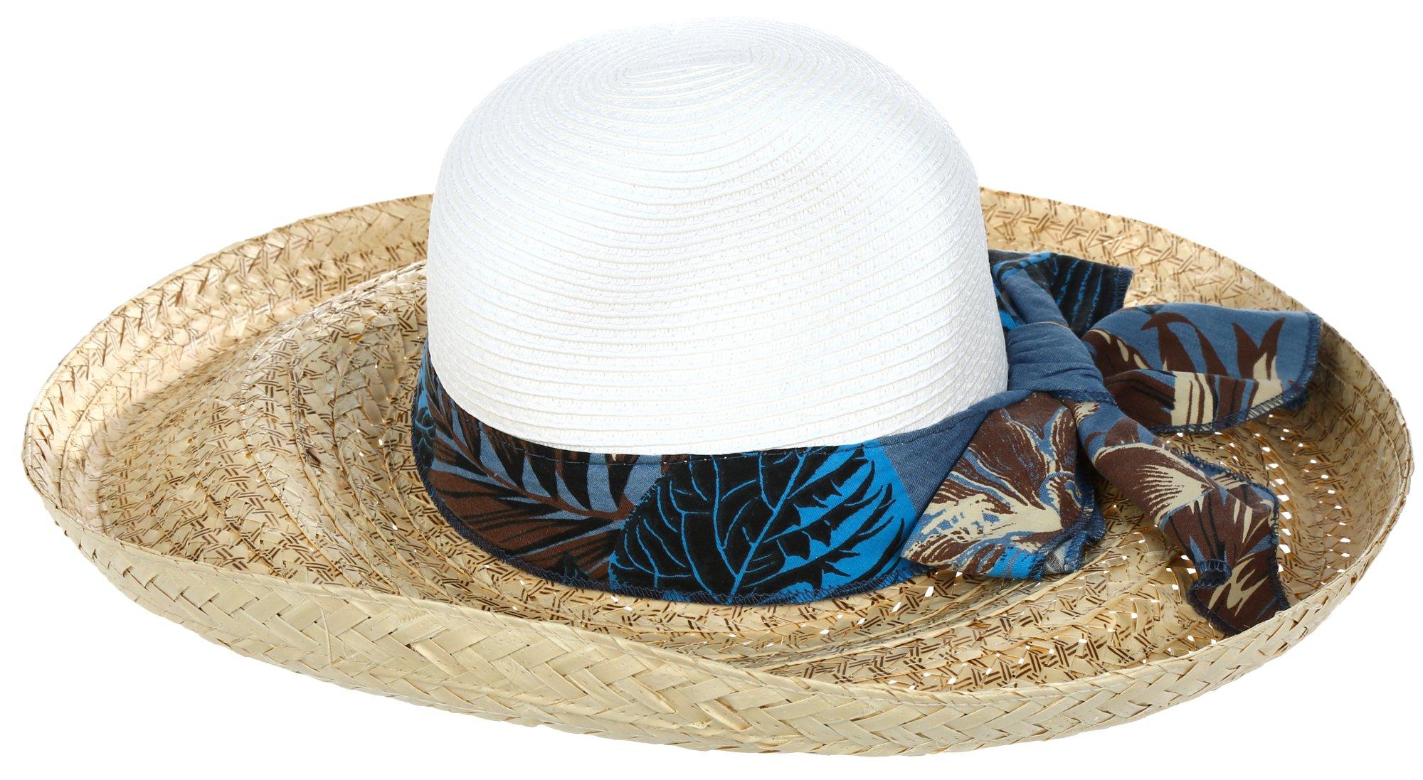 Women's Two-Tone Straw Sun Hat