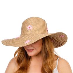 Women's Embroidered Floral Sun Hat