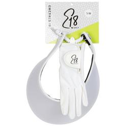 Women's 2 Pc Golf Glove & Visor Set