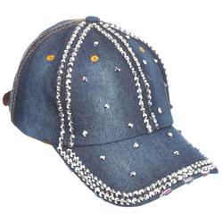 Women's Rhinestone Denim Hat