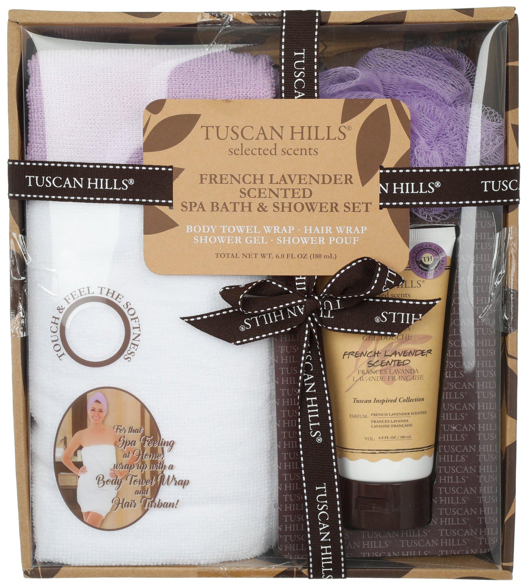 4 Pc French Lavender Spa and Shower Set