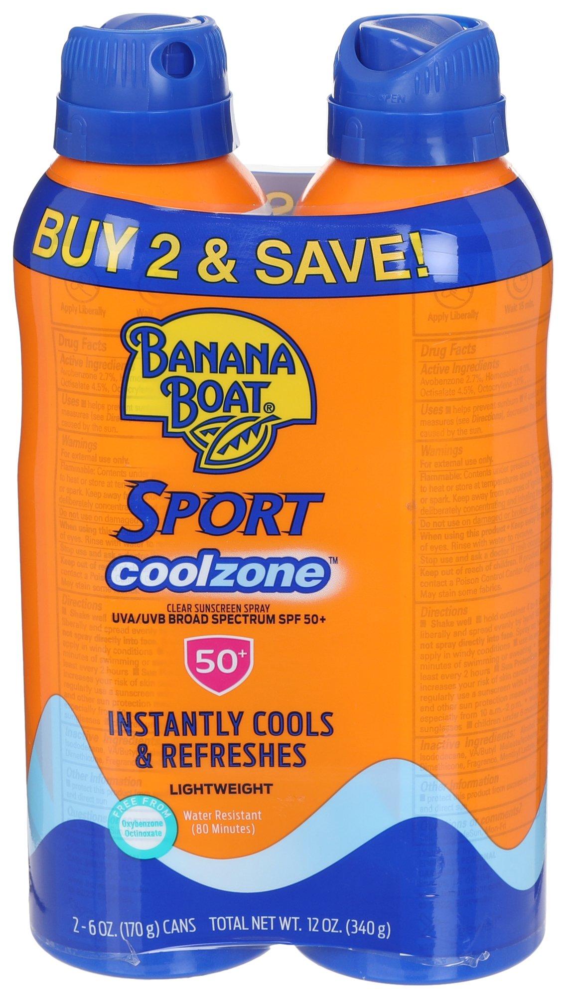 2 Pk Sport Cool Zone Sunscreen Spray