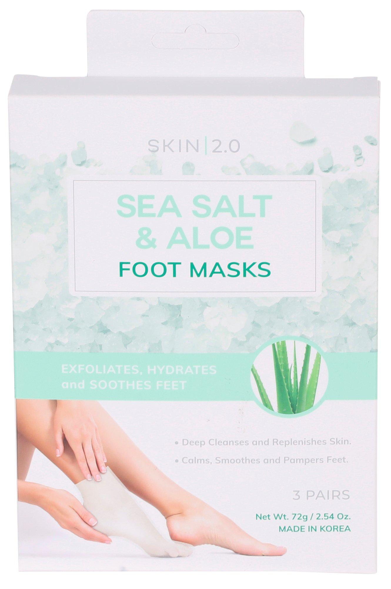 3 Pk Sea Salt & Aloe Foot Masks