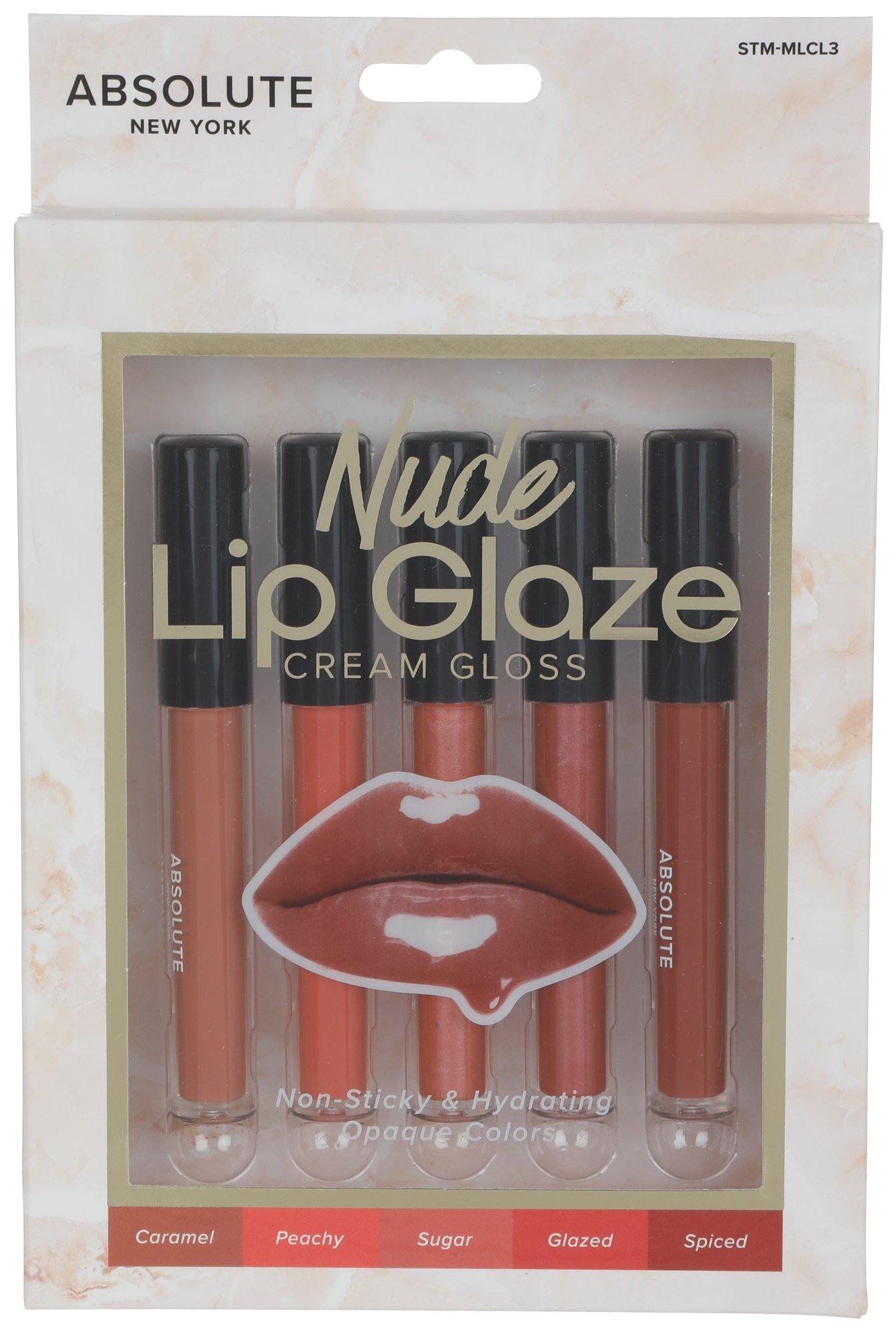 5 Pk Nude Lip Glaze Cream Gloss