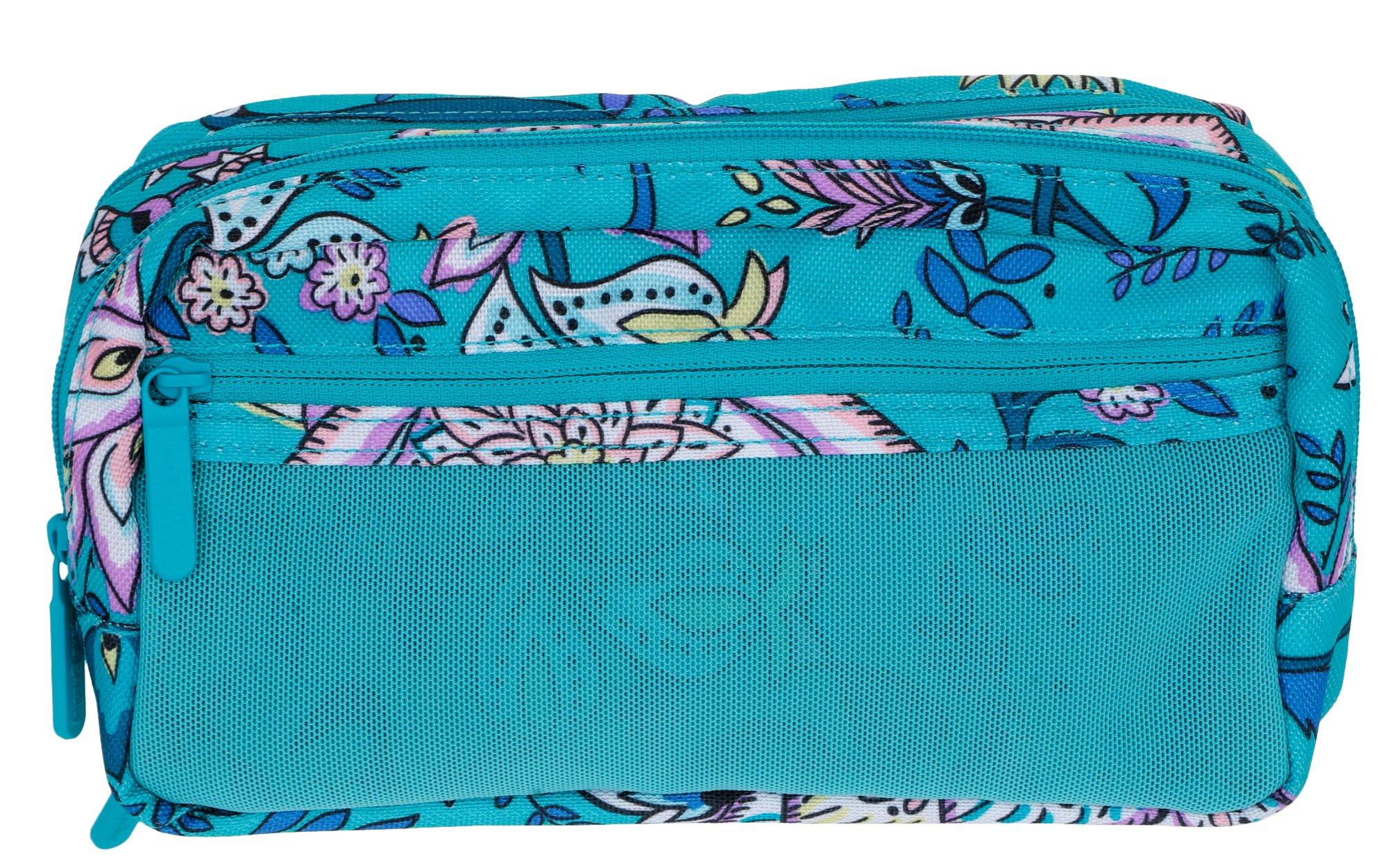 Floral Double Zip Cosmetic Bag
